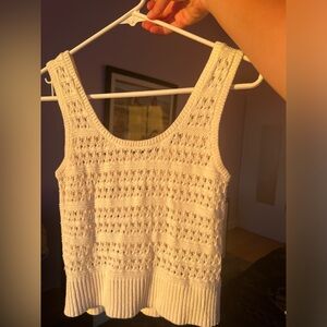 Old Navy white crotchet tank top. Size XS